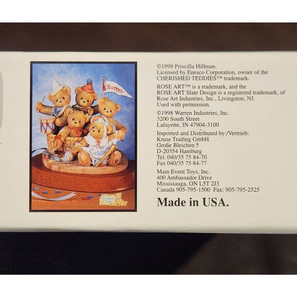 1998 Sealed New Celebrate 1000 pc Cherished Teddies Rose Art Made in USA Puzzle - Picture 5 of 5